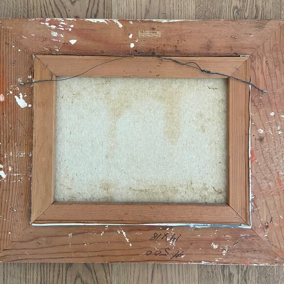 Vintage Parisian Street Scene Oil on Canvas - Picture 13 of 15